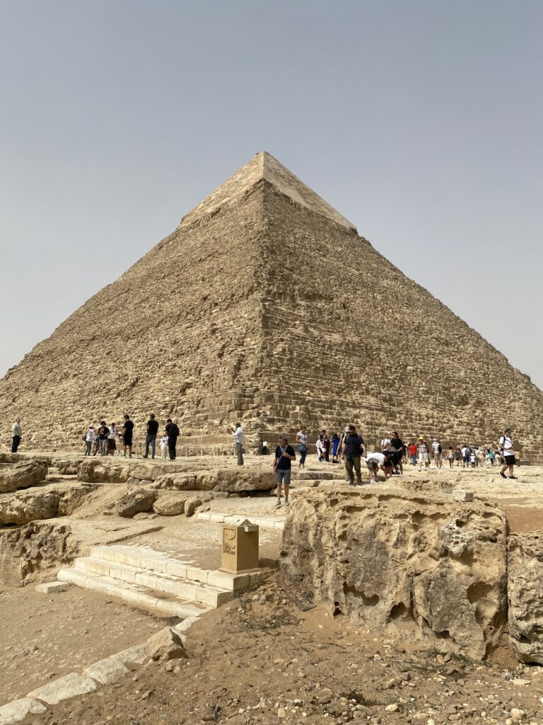 closer picture of the pyramid with a point